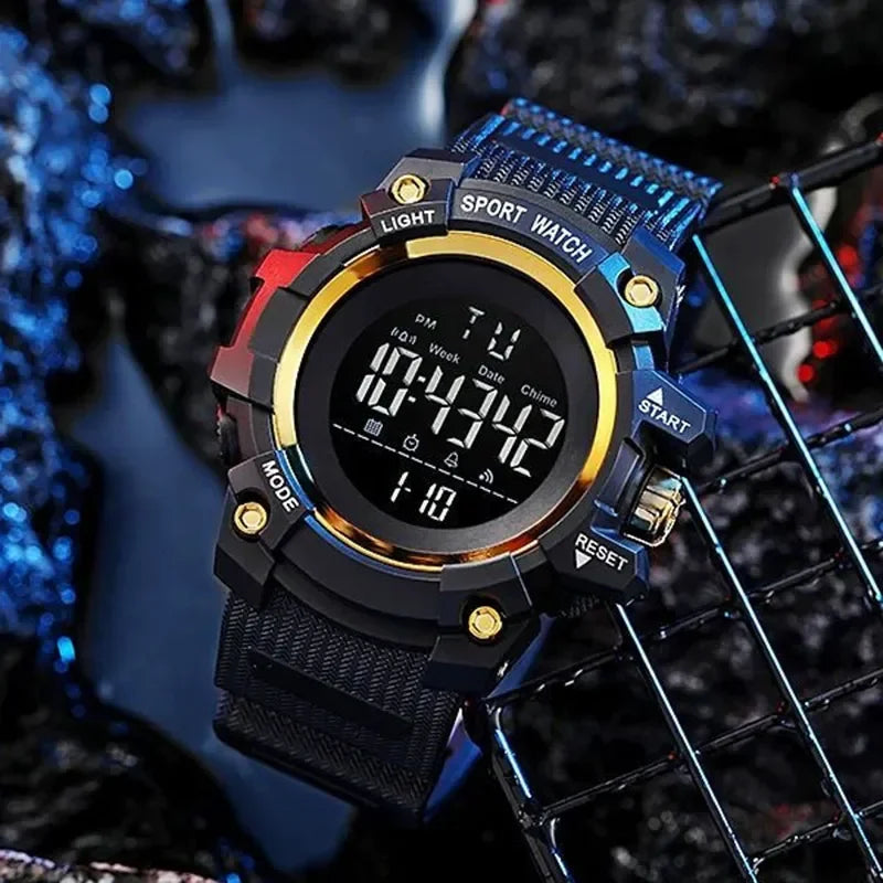 YIKAZE Men's Military Digital Watch Outdoor Men Sports Watch Waterproof Luminous Chronograph Clock Student Electronic Wristwatch