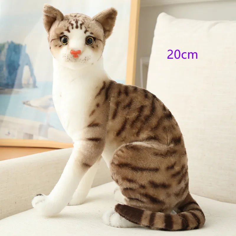 Stuffed Lifelike Siamese Cats Plush Toy simulation American Shorthair Cute Cat Doll Pet Toys Home Decor Gift For Girls birthday