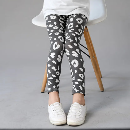 2 to 9 Years Girls Leggings Kids Outdoor Travel Clothes Pencil Pants Long Casual Floral Slim Leggings Teenage Children Trousers