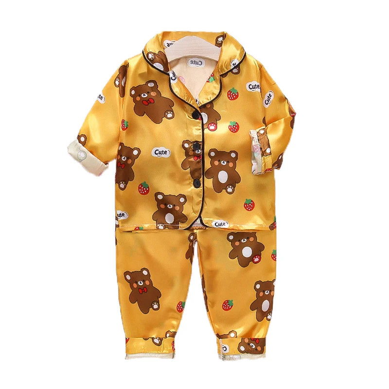 Children's Pajamas Set Baby Suits Kids Clothes Long Sleeve Toddler Boys Girls Tops Pants Set Home Wear Kids Pyjamas Nightgown