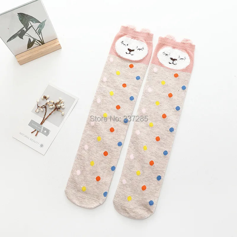 infant Child warmer ankle short lovely socks Cartoon Kids Knee High long cotton Baby cute Animal Over Knee Socks girls stockings