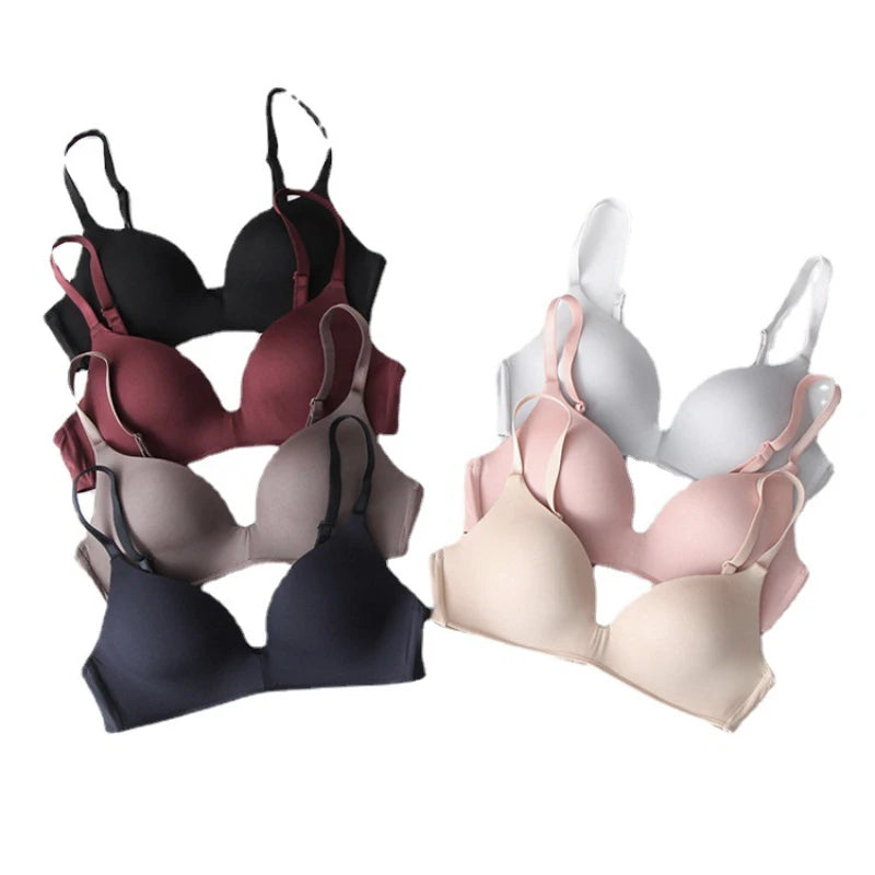 Ice Silk Bra For Women Comfort Wireless Gather Sexy Underwear For Women Push Up Simple Lingerie Seamless Brassiere Bralettle