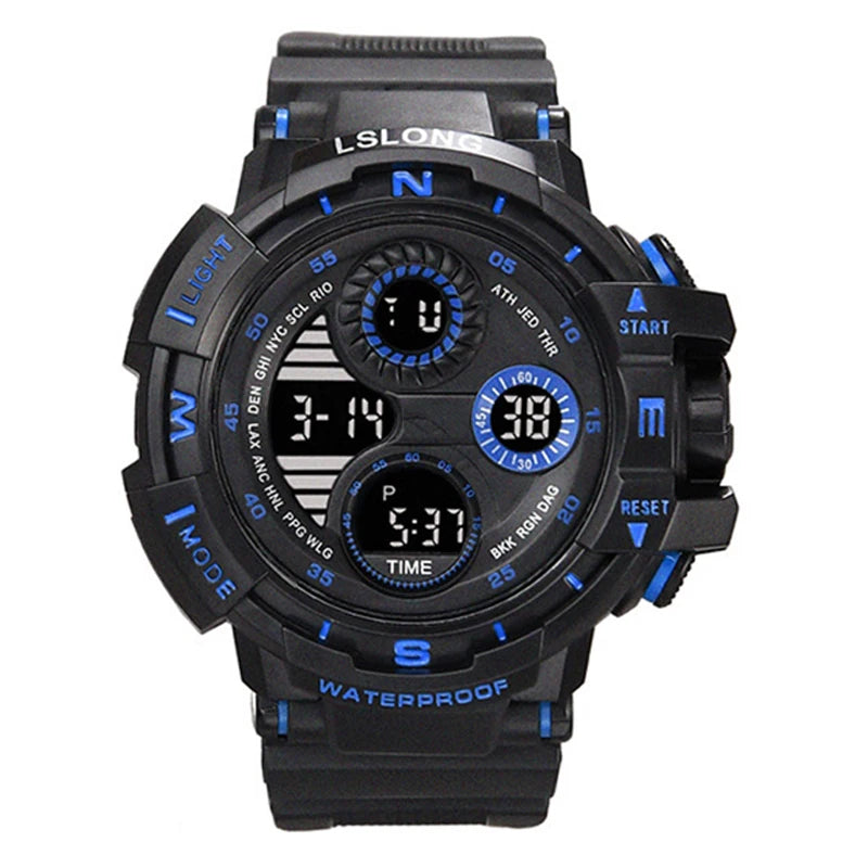 YIKAZE Men's Military Digital Watch Outdoor Men Sports Watch Waterproof Luminous Chronograph Clock Student Electronic Wristwatch