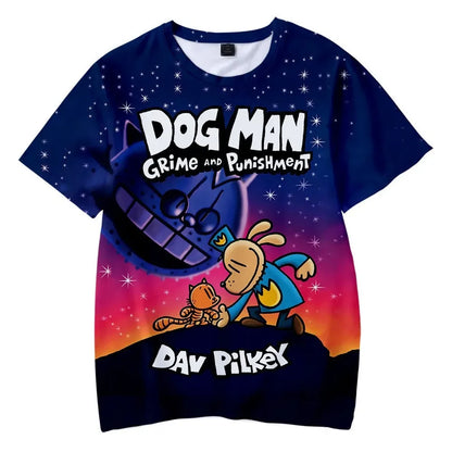 Dog Man Cute T-shirt Kids Anime 3D Printing Tees Boy Girl Summer Short Sleeve Outdoor Sport Tops Children Clothes Gift Hot Sales