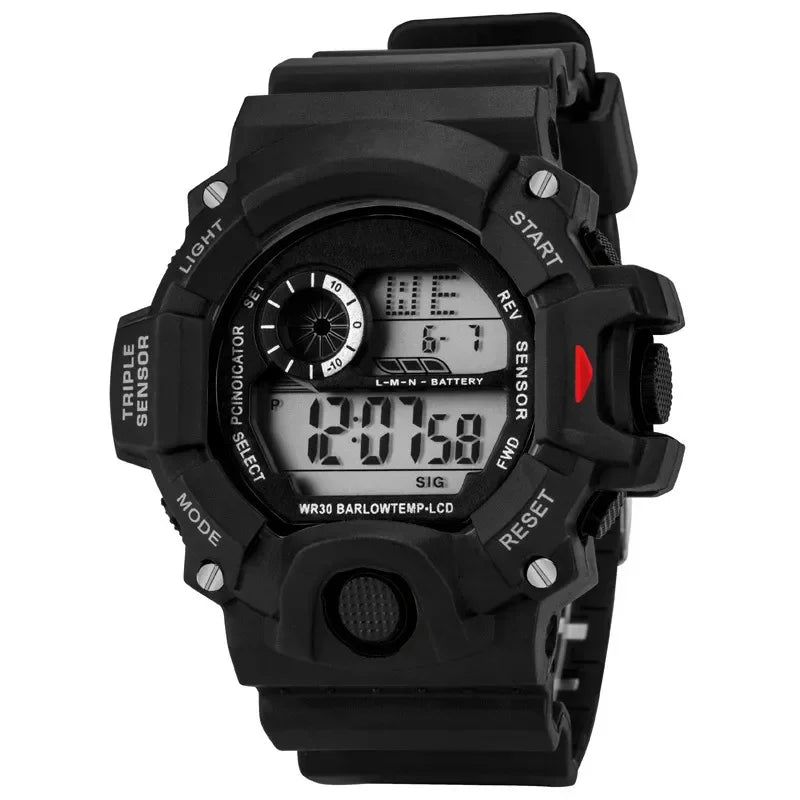 YIKAZE Men's Military Digital Watch Outdoor Men Sports Watch Waterproof Luminous Chronograph Clock Student Electronic Wristwatch