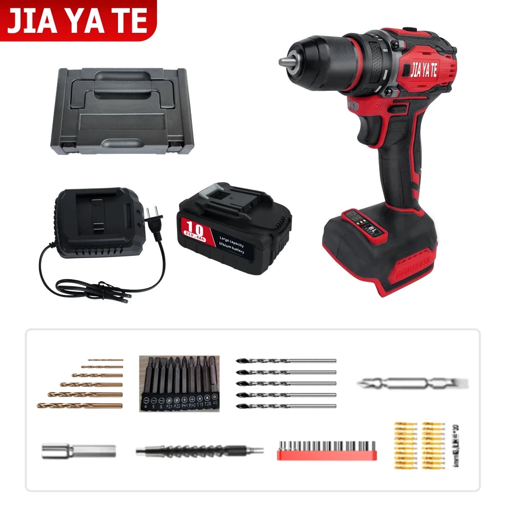 110V/220V 16.8V 21V Brushless Cordless Drill Rechargeable Electric Screwdriver Impact 80NM 2 Gear Speed Tool For Makita Battery