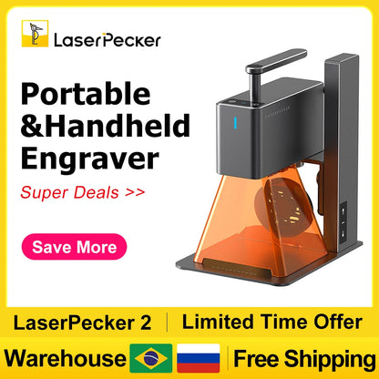 LaserPecker MINI Laser Engraver With 5W 2K Bluetooth Portable Engraving Machine for Paper Wood Leather Colored Glass LP2