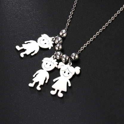 Personalized Boy Girl Necklace Custom Chain Name Mother Kid Family Valentines Gift For Women Men Stainless Steel Pendant Jewelry