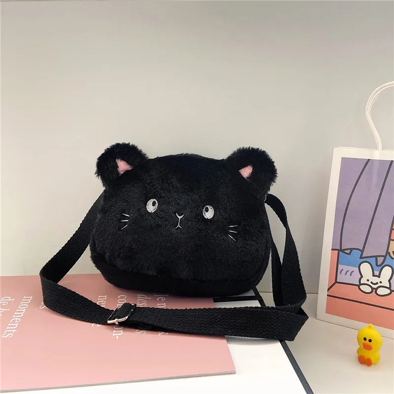 Cute Bear Crossbody Bag Kawaii Anime Bear Figure Bag Fashion Versatile Cartoon Plush Shoulder Bags For Women Girls