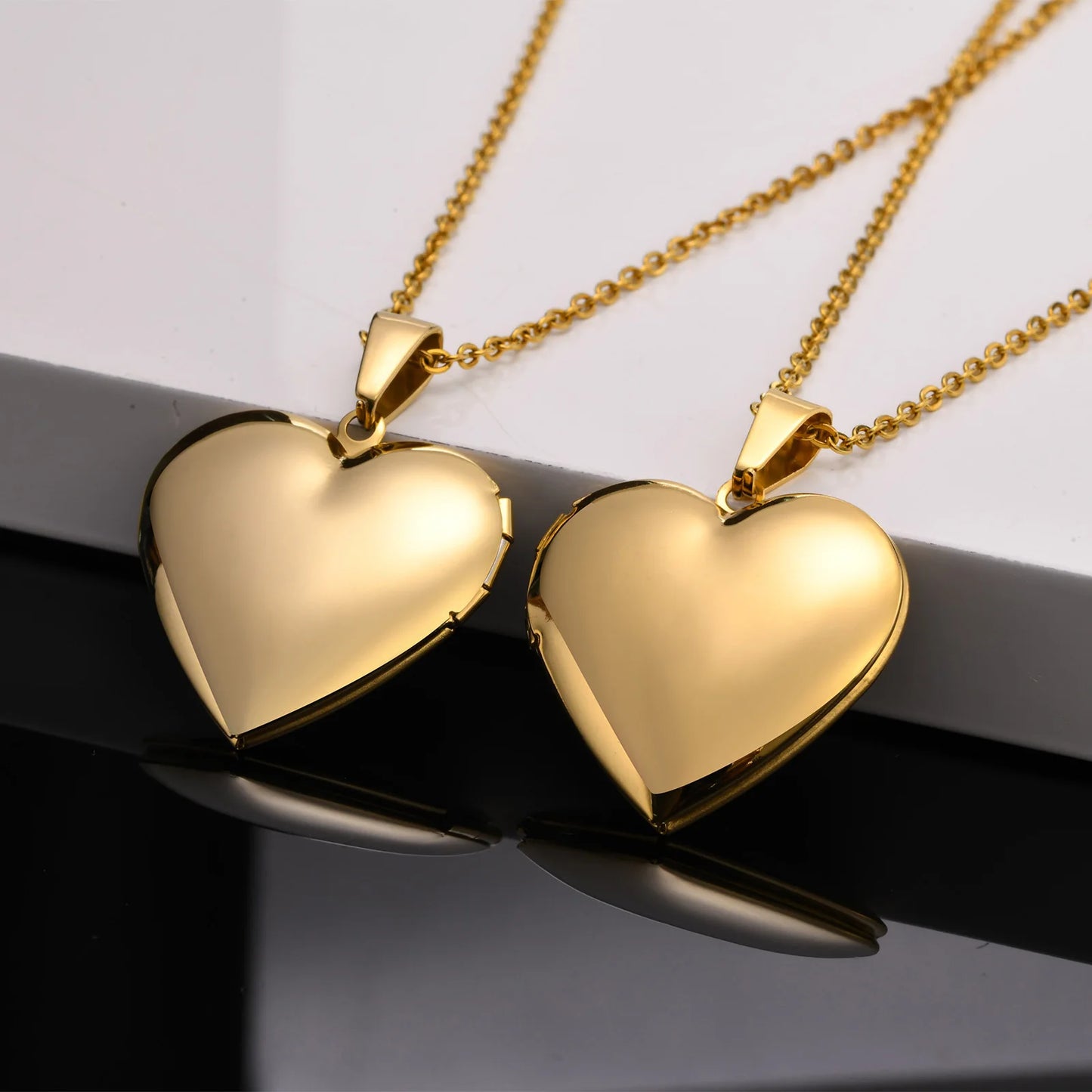 Stainless Steel Jewelry Heart Locket Pictures Memory Photo Custom Name Date Necklace For Women Girlfriend Valentine's Day Gift