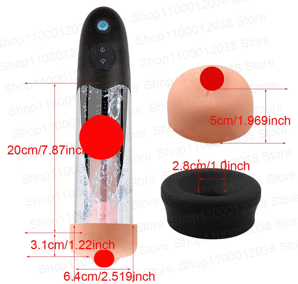 Hydrotherapy Electric Penis Pump Penis Enlargement Water Vacuum Pump For Men Penis Extender Cock Dick Pump Trainer Adult Sex Toy