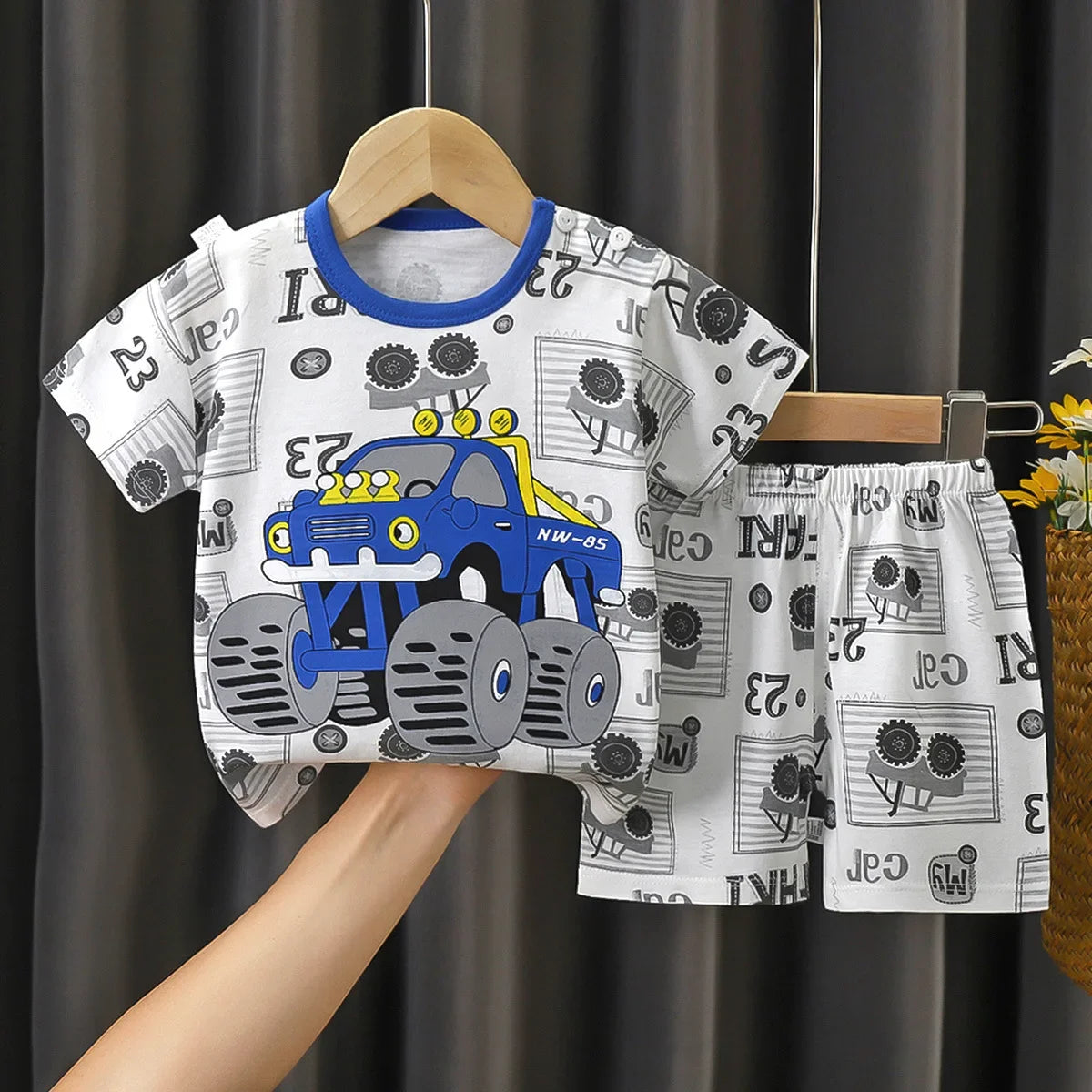 2025 New Kids Boys Girls Summer Pajamas Cute Cartoon Print Short Sleeve T-Shirt Tops with Shorts Toddler Baby Clothing Sets