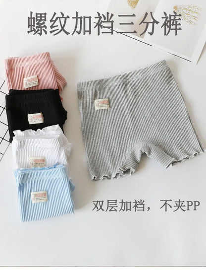 2024 Summer Girls Safety Short Pants Children's Anti-lighting Underwear Clothing  2-12 Years Kids Cotton Beach Shorts