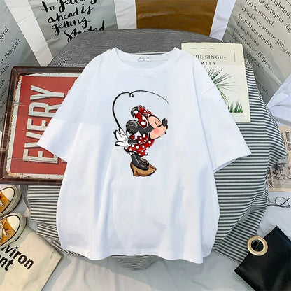 Women New Mickey Mouse Tshirt Korean Version of Loose Half-sleeved Women's Tshirt Clothes Y2K Goth