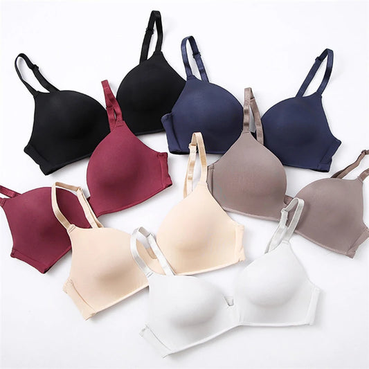 Ice Silk Bra For Women Comfort Wireless Gather Sexy Underwear For Women Push Up Simple Lingerie Seamless Brassiere Bralettle