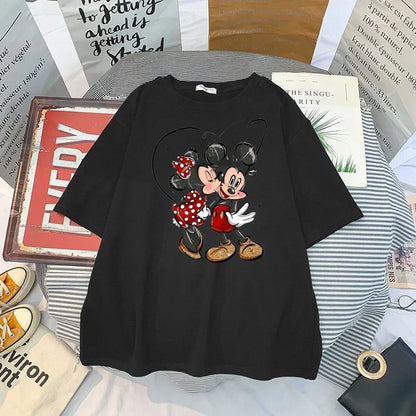 Women New Mickey Mouse Tshirt Korean Version of Loose Half-sleeved Women's Tshirt Clothes Y2K Goth