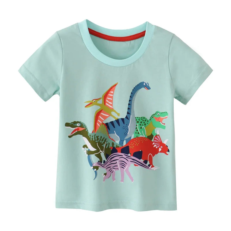 Jumping Meters 2-7T Summer Girls Boys T Shirts With Animals Print Giraffe Children's Clothes Kids Tees Tops