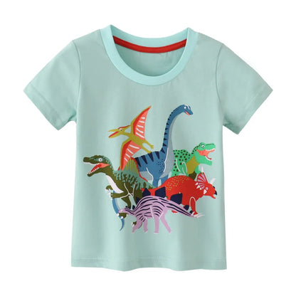 Jumping Meters 2-7T Summer Girls Boys T Shirts With Animals Print Giraffe Children's Clothes Kids Tees Tops