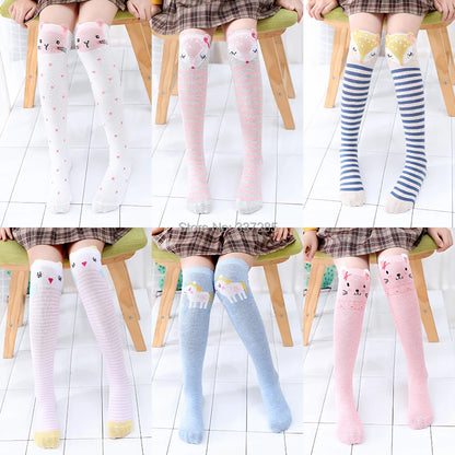 infant Child warmer ankle short lovely socks Cartoon Kids Knee High long cotton Baby cute Animal Over Knee Socks girls stockings