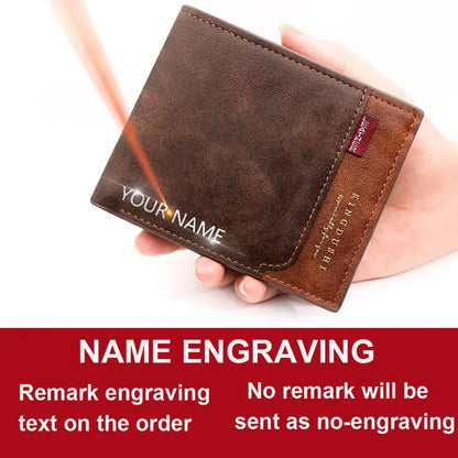 Free Name Engraving New Men Short Wallets High Quality Classic Card Holder Simple Male Purse Zipper Coin Pocket Men Money Clips