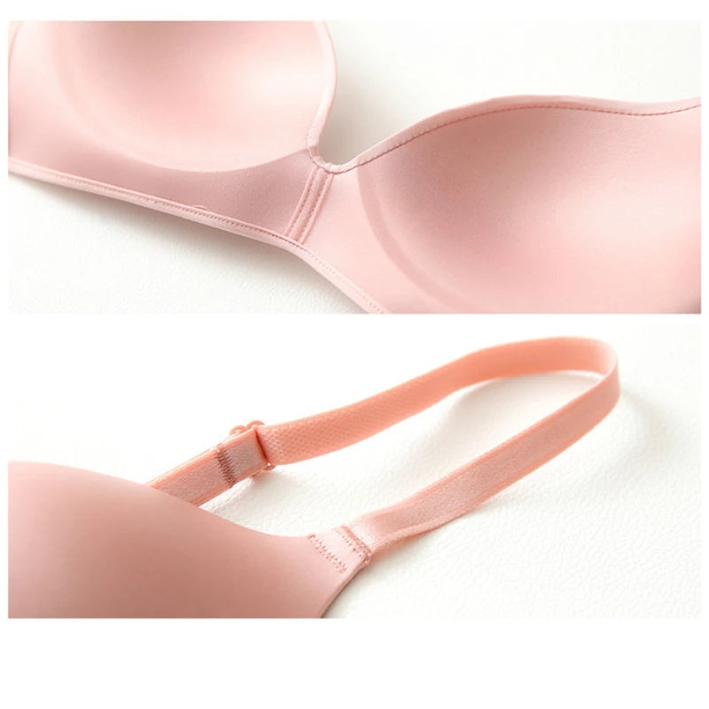 Ice Silk Bra For Women Comfort Wireless Gather Sexy Underwear For Women Push Up Simple Lingerie Seamless Brassiere Bralettle