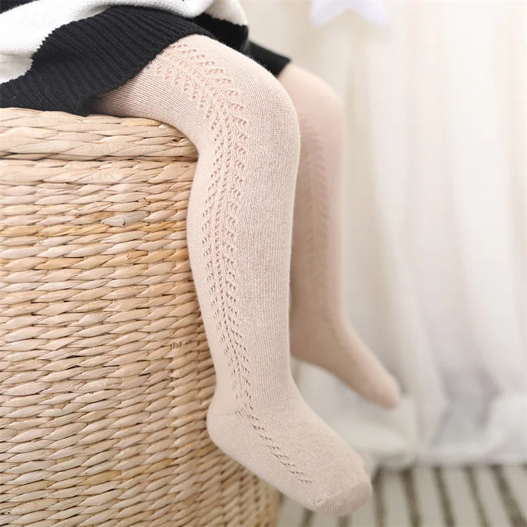 0-5Years Toddler Baby Tights For Girls Fashion Knitted Ribbed Newborn Pantyhose Solid Mesh Kids Leggings For Girls Spring Autumn