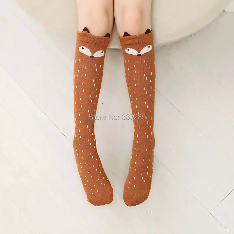 infant Child warmer ankle short lovely socks Cartoon Kids Knee High long cotton Baby cute Animal Over Knee Socks girls stockings