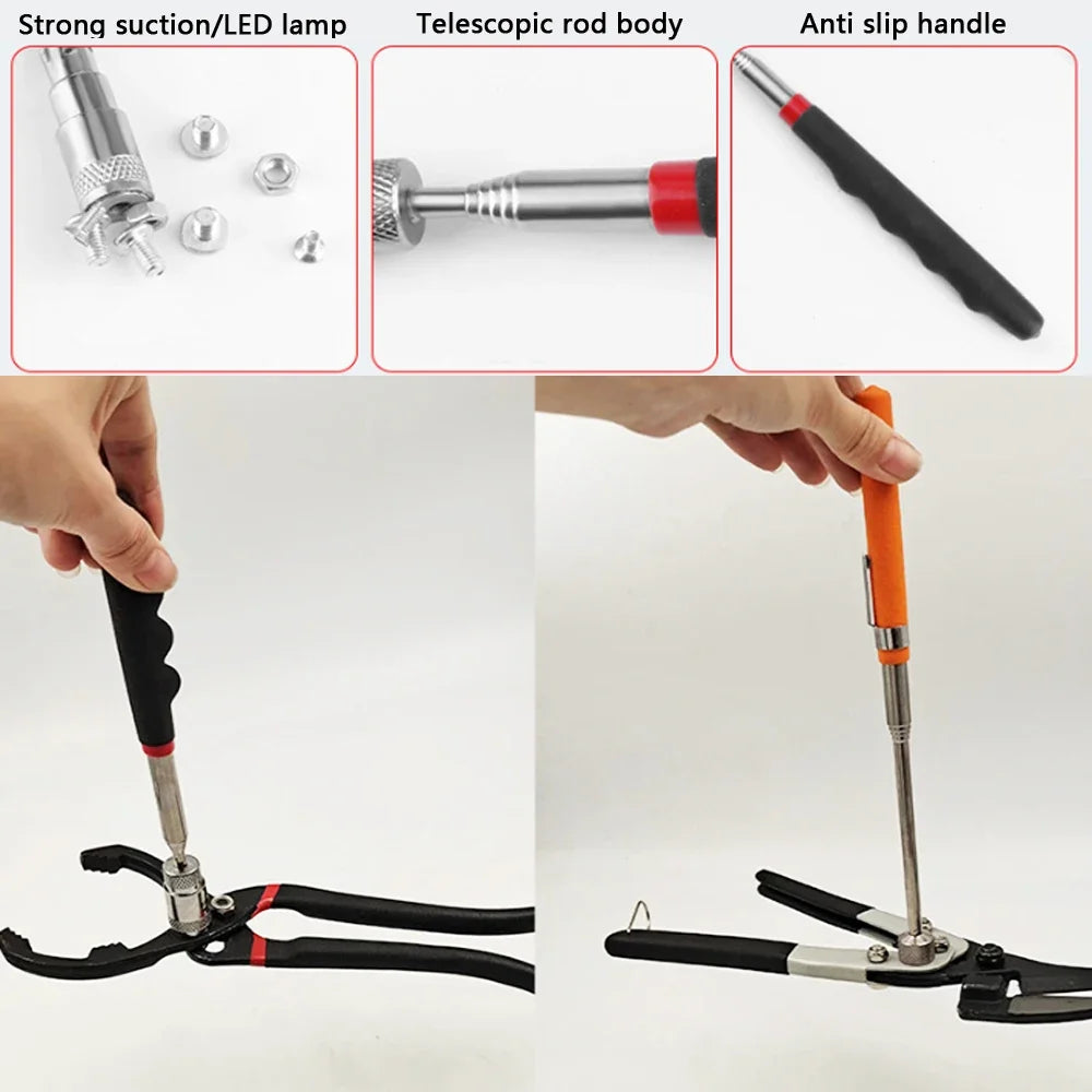 New Mini Portable Telescopic Magnetic Magnet Pen Handy Tool Capacity for Picking Up Nut Bolt Extendable Pickup Rod Stick