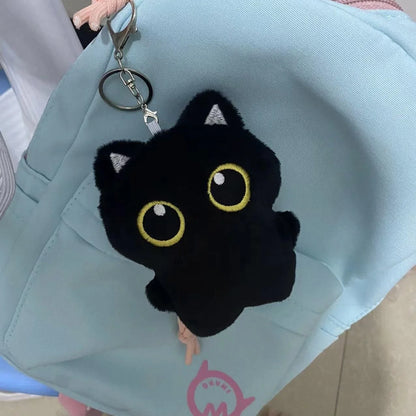 10cm Cute Black Cat plush toy Doll Small Pendant Cuddly Pillow Cushion Ins Black Cat Plush Toy Doll for Boy Girl Brithday Gifts