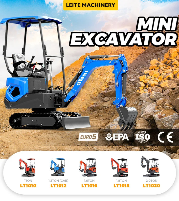 Fast Delivery Multi-function Mini Excavator 1 Ton Kubota Engine Digger Small Crawler Farm Excavators 2 Ton 3 Ton Home Customized