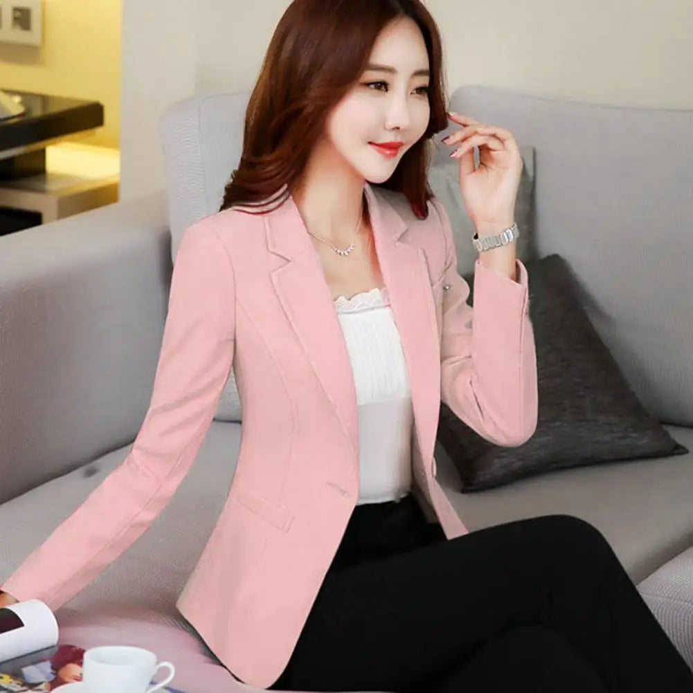 Female Korean Casual Short Single Button Blazer Femme High-quality Women Blazers Jacket Spring Autumn Lady Office Work Suit Coat