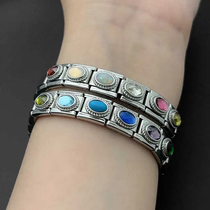 Charm Italian Stainless Steel Bracelet 9mm Module DIY Splicing Creative Personalized Parts Jewelry Color Inlay for Women Men