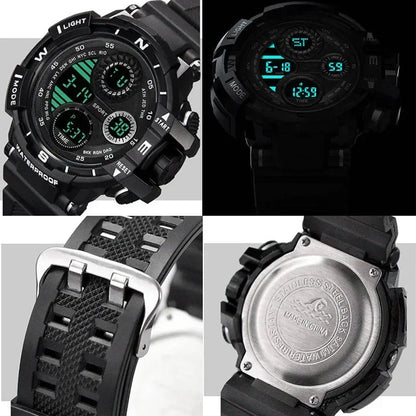 YIKAZE Men's Military Digital Watch Outdoor Men Sports Watch Waterproof Luminous Chronograph Clock Student Electronic Wristwatch