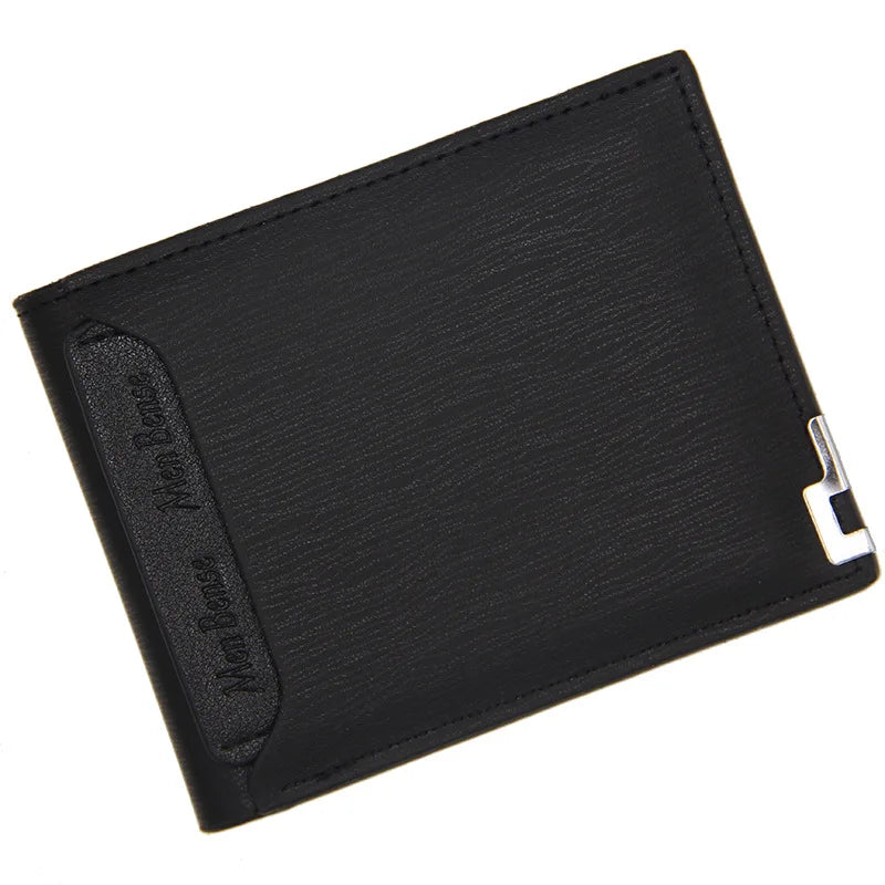 Fashion Men's	Wallet PU Leather Short Card Holder Purse for Men Luxury Designer Billfold Male Portable Small Cardholder Wallets