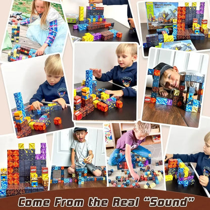 210P Upgrades Magnetic Building Blocks Toy Build Mine Magnet World Set for Boys Girls STEM Montessori Sensory Cubes for Toddlers