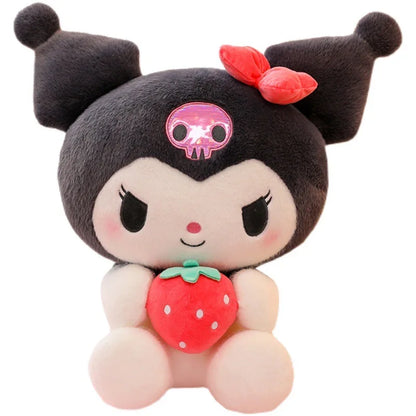 22/35cm Sanrio Strawberry Kuromi Pillow Plush Toy Girls Soft Stuffed Animal Toys Strawberry Melody Doll Gift