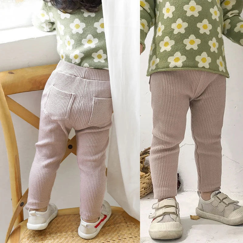 Candy Color Girls Pants New Spring Autumn Long High Waist Trousers for Kids Baby Girls Boy Cotton Soft Leggings Sweatpant Child