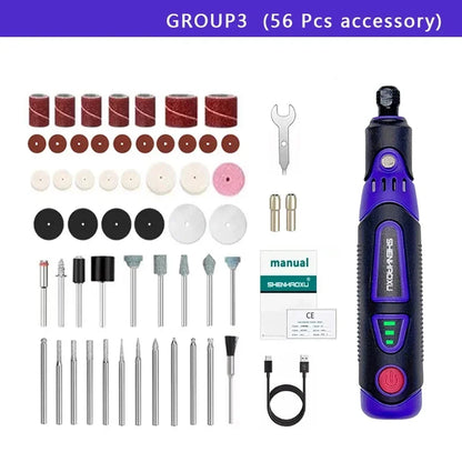 Cordless Rotary Tool Grinder Electric Drill 3Speed Adjustable Engraving Pen Cutting Polishing Drilling With HOME DIY Accessories