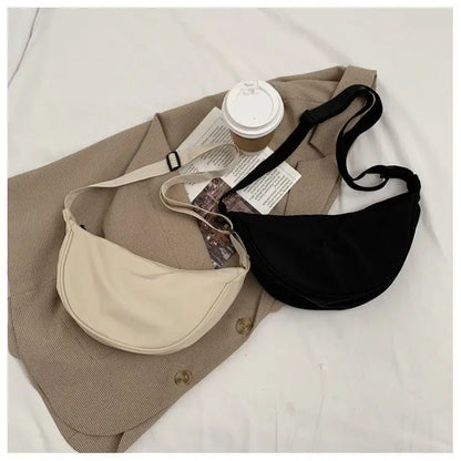 2023 nylon messenger bag women's new trendy dumpling bag lightweight small shoulder bag armpit bag simple shoulder canvas bag