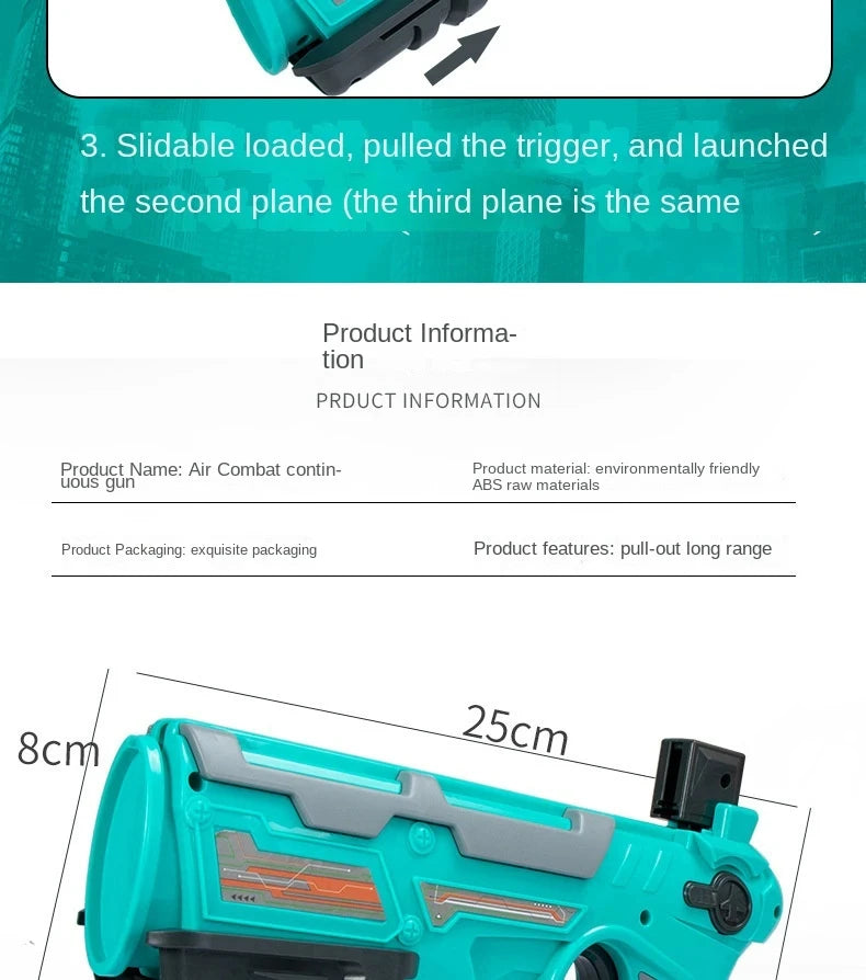 Children's Toy for Boys 3 to 5 Years Ejection Aircraft Shooting Game Outdoor Parent-child Sport Toys Kids Aircraft Set Plane Toy