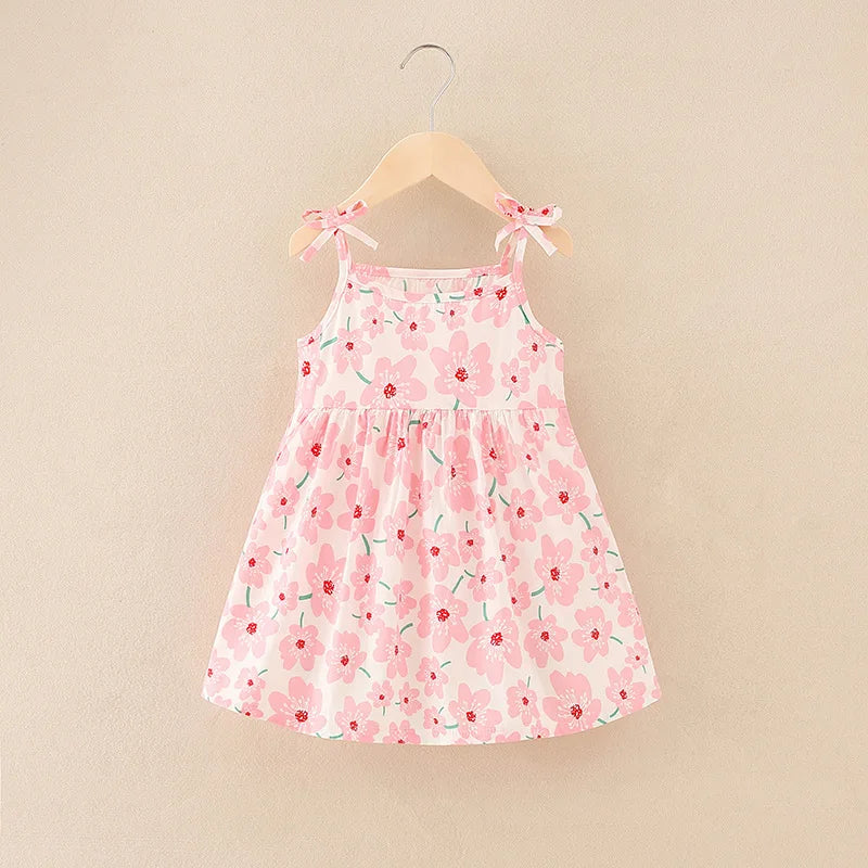 Summer Cute Girls Dress kids Girl Clothes Sleeveless Suspender Children's Clothing Princess Print Cotton Casual Dresses