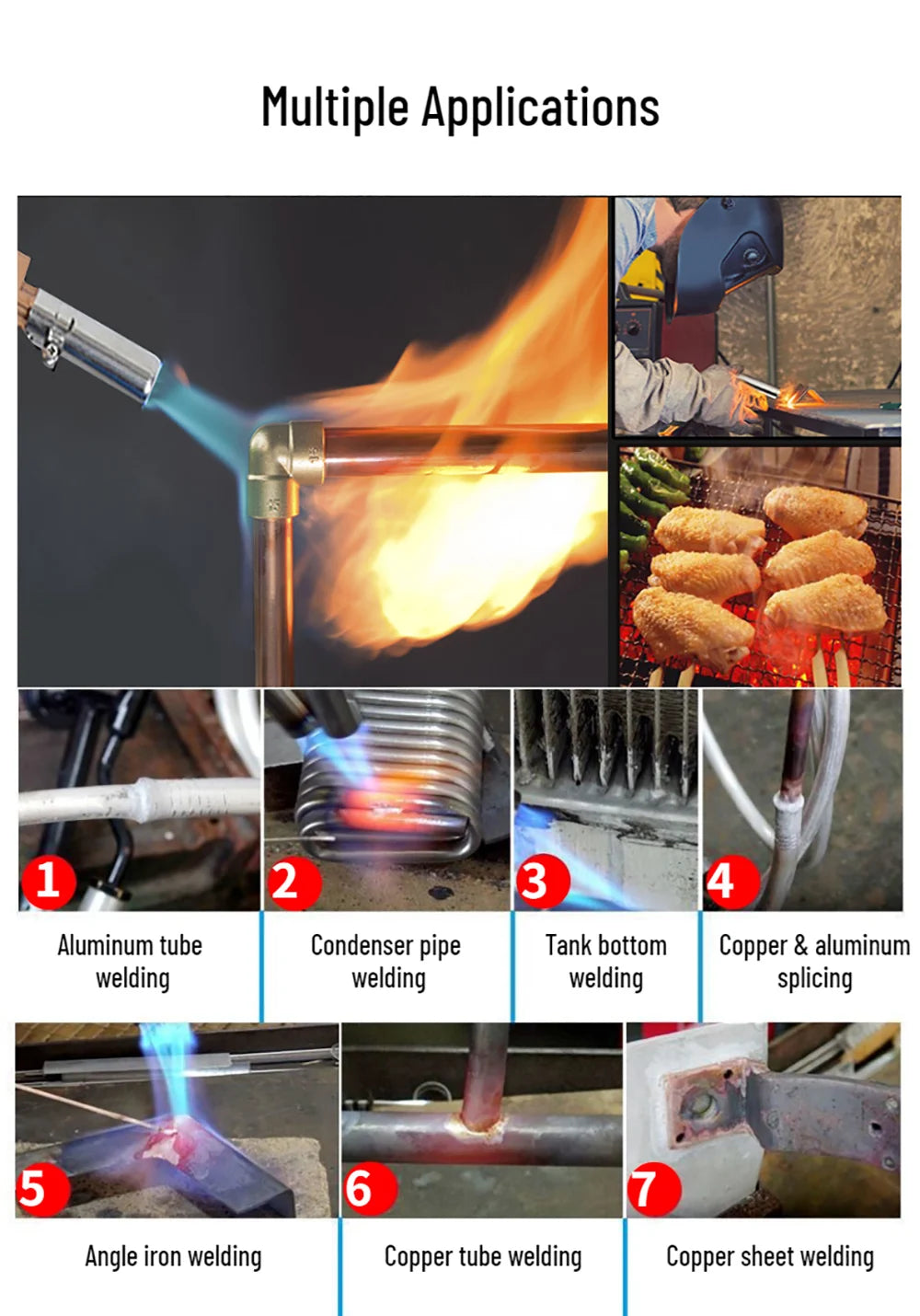 Fire Torch Handle Copper Welding Torch Head Aluminum Soldering Handle Liquefied Propane Gas Torch Precious Metal Melting Torch