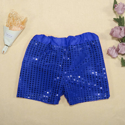 Toddler Kids Baby Girls Boys Sparkly Sequins Elastic Waist Birthday Shorts Pants Party Shorts Breathable Plus Size Pants