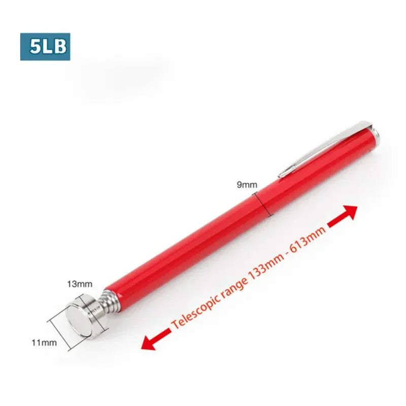 Telescopic Magnetic Pen with Light Mini Hand Portable Magnet Pick Up Tool Adjustable Pickup Rod Stick Picking Up Screws Nut Bolt