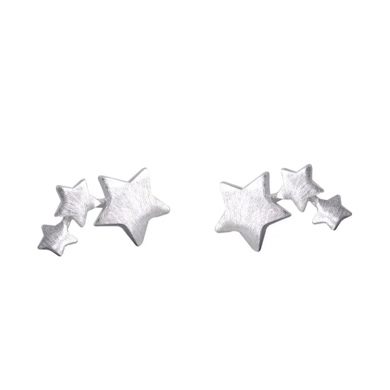 Silver Color Star Stud Earrings Women Girl Gift Fashion Cute Banquet Asymmetry Jewelry Dropshipping Wholesale