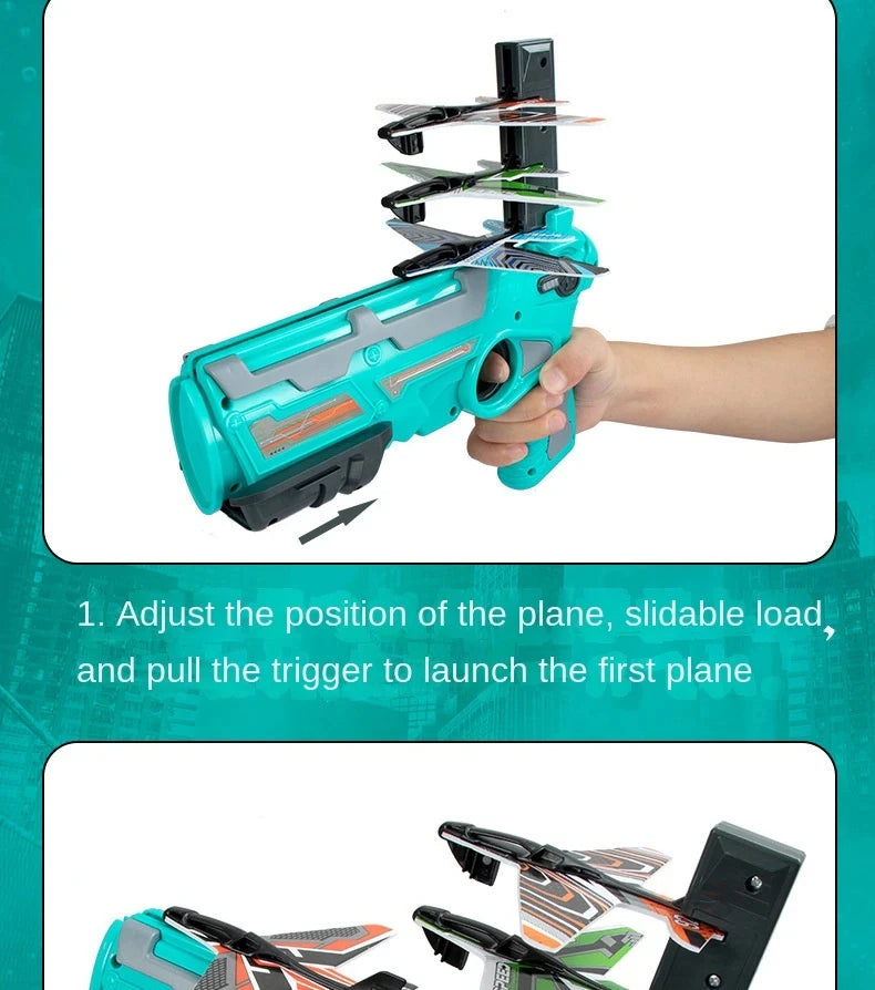 Children's Toy for Boys 3 to 5 Years Ejection Aircraft Shooting Game Outdoor Parent-child Sport Toys Kids Aircraft Set Plane Toy