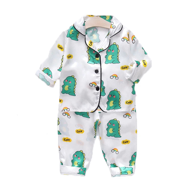 Children's Pajamas Set Baby Suits Kids Clothes Long Sleeve Toddler Boys Girls Tops Pants Set Home Wear Kids Pyjamas Nightgown