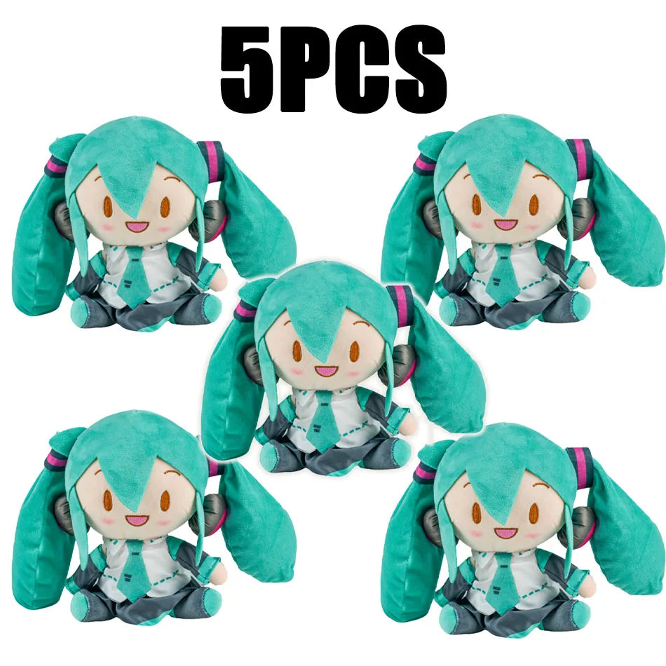 5PCS 20-29cm Hatsune Miku Plush Fuwafuwa Anime Kawaii Cute Cool Toys Dolls Plush Room Car Desk Decoration Birthday Gifts For Fan