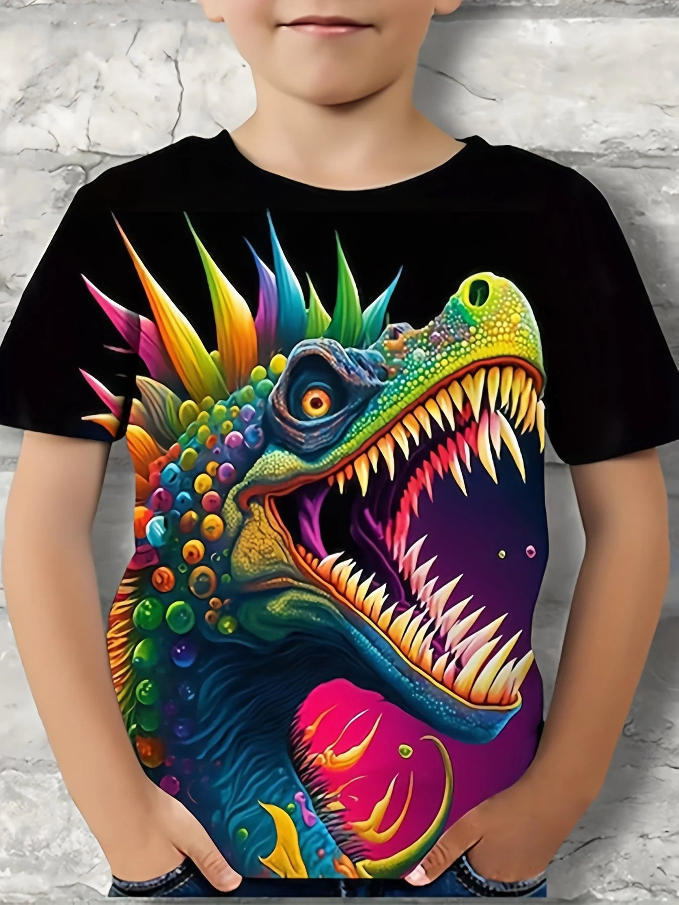 Children's Clothing Boys Tshirt Short Sleeve Child T-Shirt 3D Dinosaur Print Casual Kids Summer Clothes Girls Clothes Tops Tee