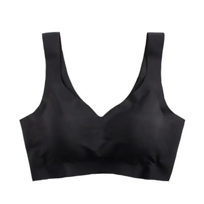 Women Seamless Ice Silk Bra Breathable Push Up Yoga Vest Bras Removable Chest Pad Lifting Bralette Underwear No Steel Ring